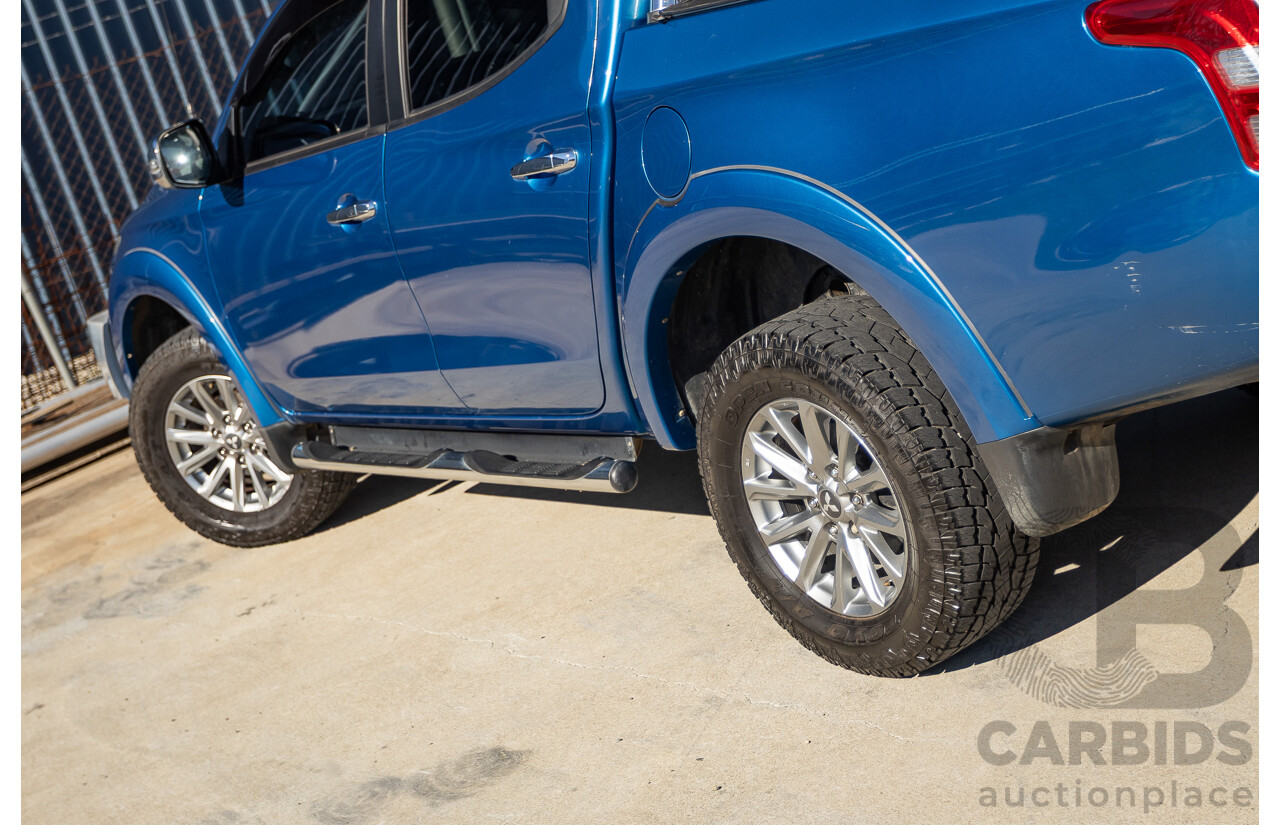 09/2015 Mitsubishi Triton EXCEED (4x4) MQ MY16 Dual Cab Utility Blue Metallic Turbo Diesel 2.4L