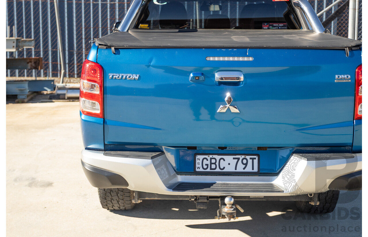 09/2015 Mitsubishi Triton EXCEED (4x4) MQ MY16 Dual Cab Utility Blue Metallic Turbo Diesel 2.4L