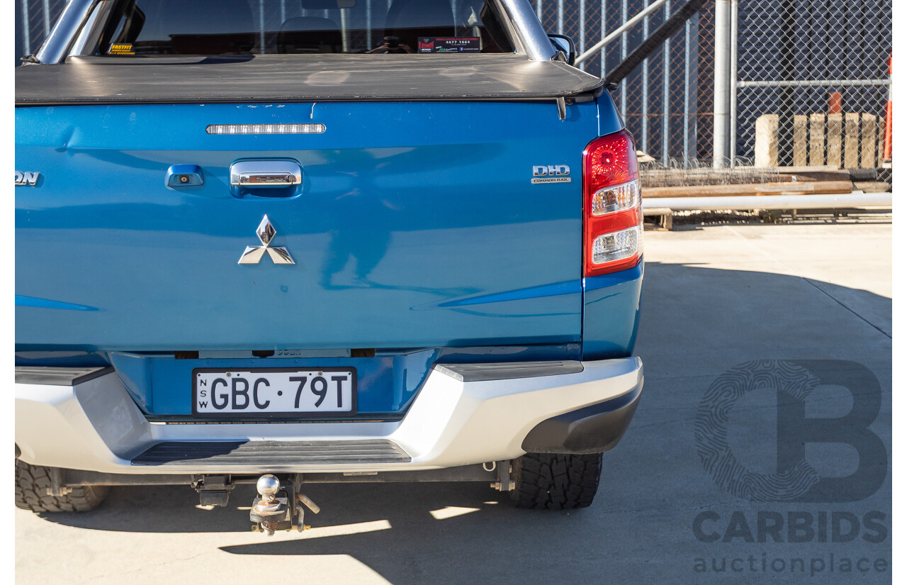 09/2015 Mitsubishi Triton EXCEED (4x4) MQ MY16 Dual Cab Utility Blue Metallic Turbo Diesel 2.4L