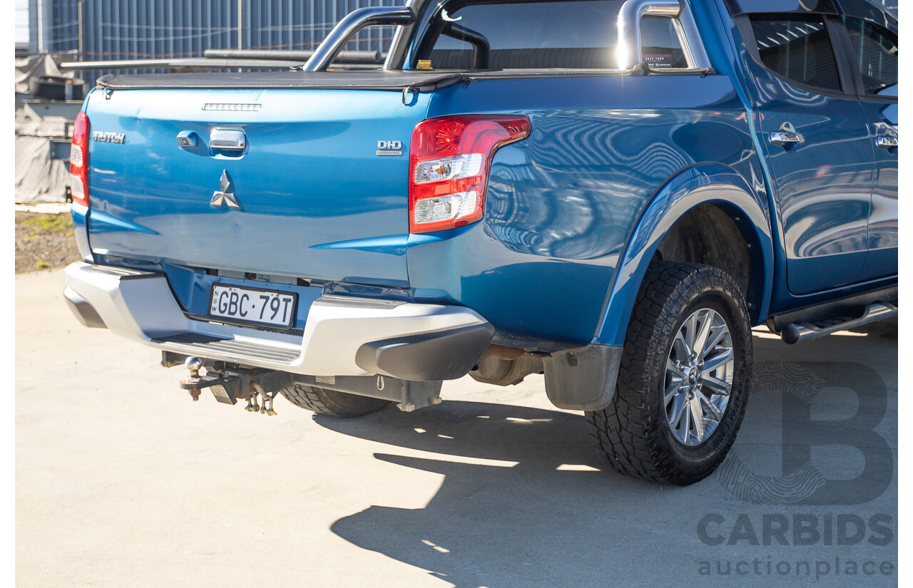 09/2015 Mitsubishi Triton EXCEED (4x4) MQ MY16 Dual Cab Utility Blue Metallic Turbo Diesel 2.4L