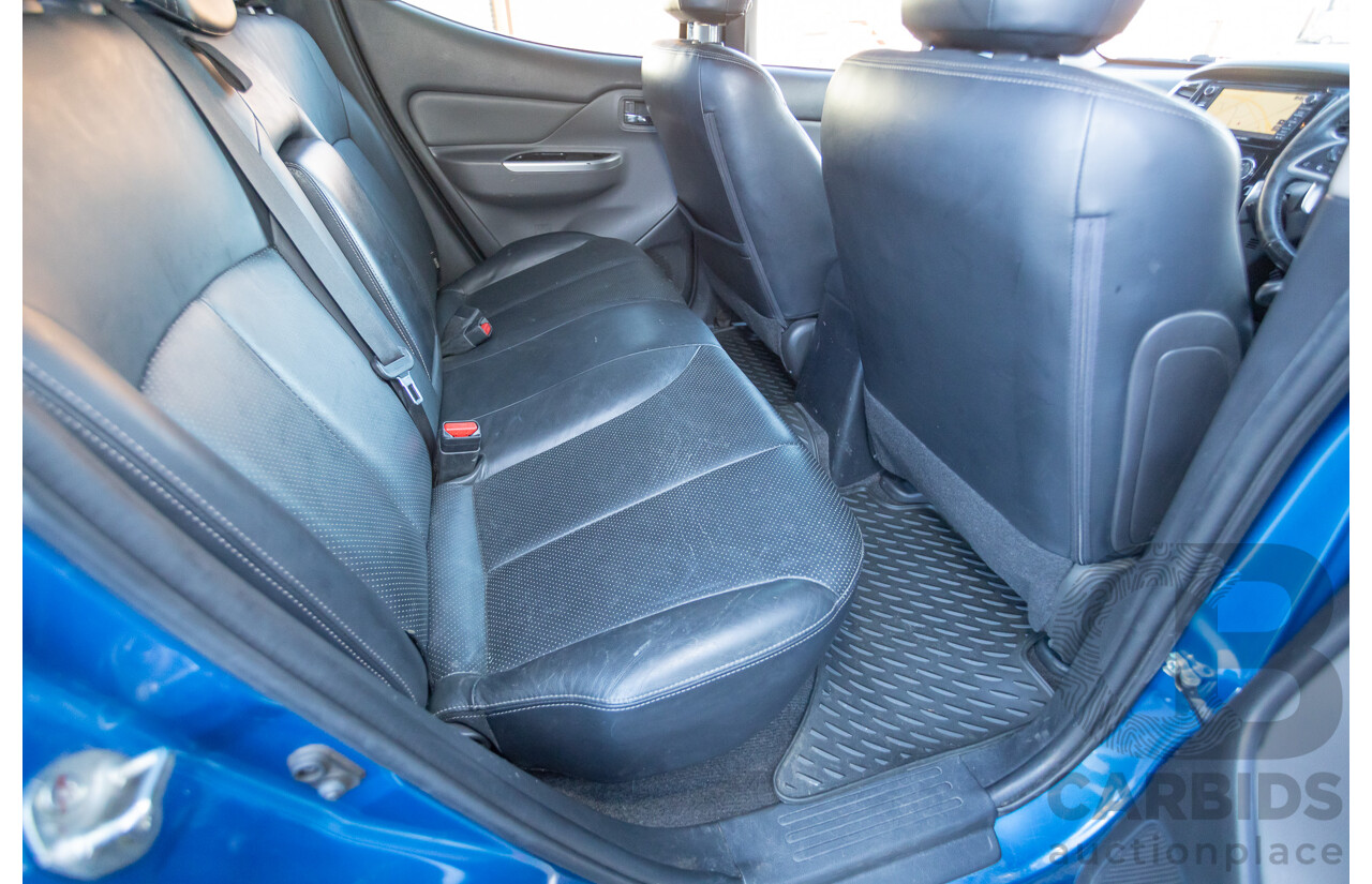 09/2015 Mitsubishi Triton EXCEED (4x4) MQ MY16 Dual Cab Utility Blue Metallic Turbo Diesel 2.4L