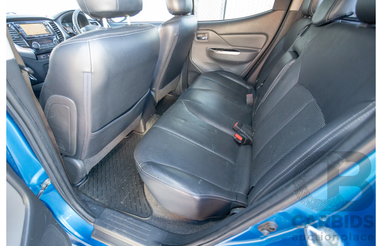 09/2015 Mitsubishi Triton EXCEED (4x4) MQ MY16 Dual Cab Utility Blue Metallic Turbo Diesel 2.4L