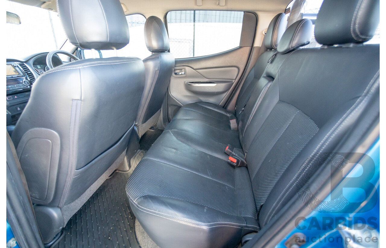 09/2015 Mitsubishi Triton EXCEED (4x4) MQ MY16 Dual Cab Utility Blue Metallic Turbo Diesel 2.4L