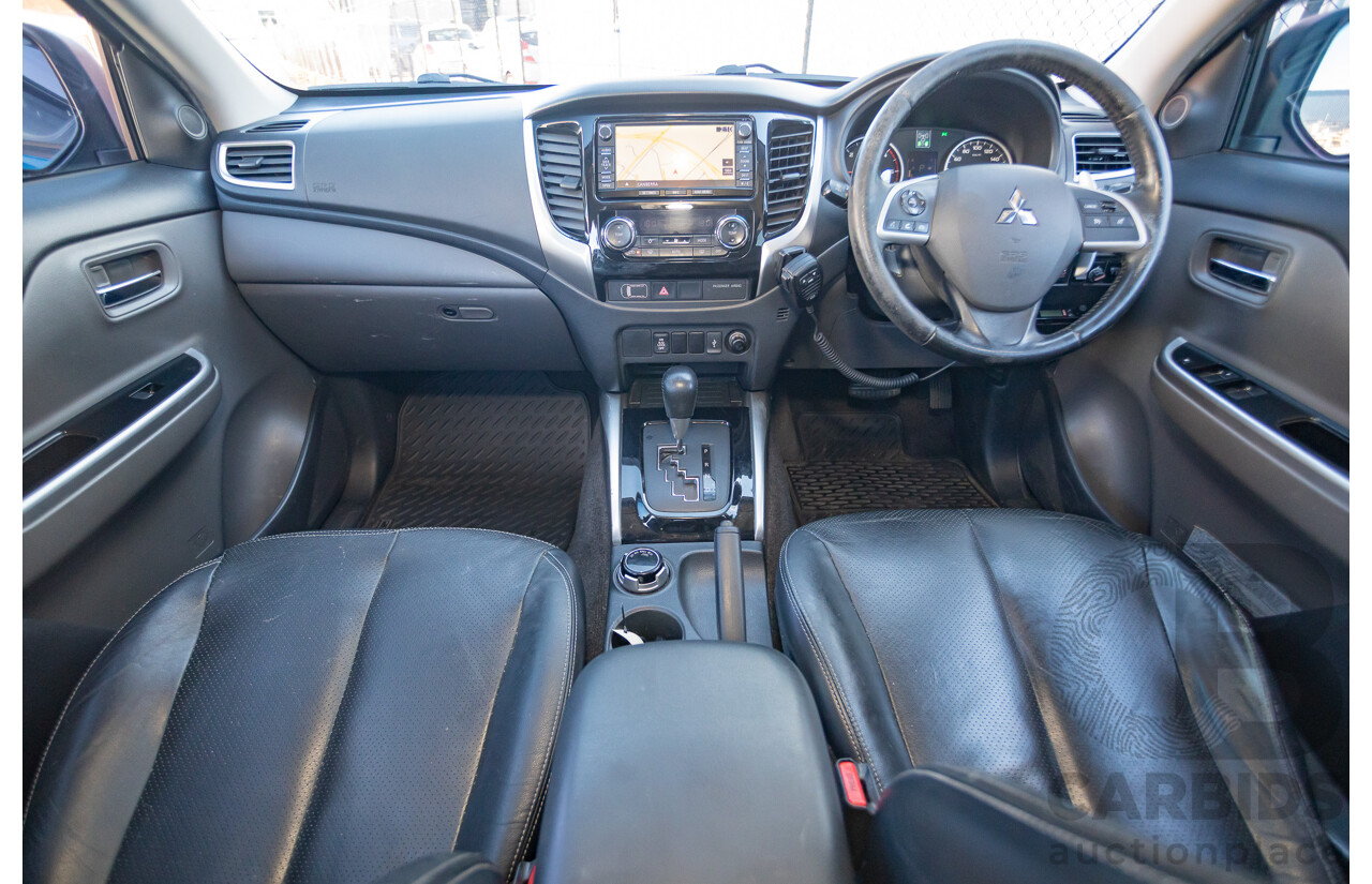 09/2015 Mitsubishi Triton EXCEED (4x4) MQ MY16 Dual Cab Utility Blue Metallic Turbo Diesel 2.4L