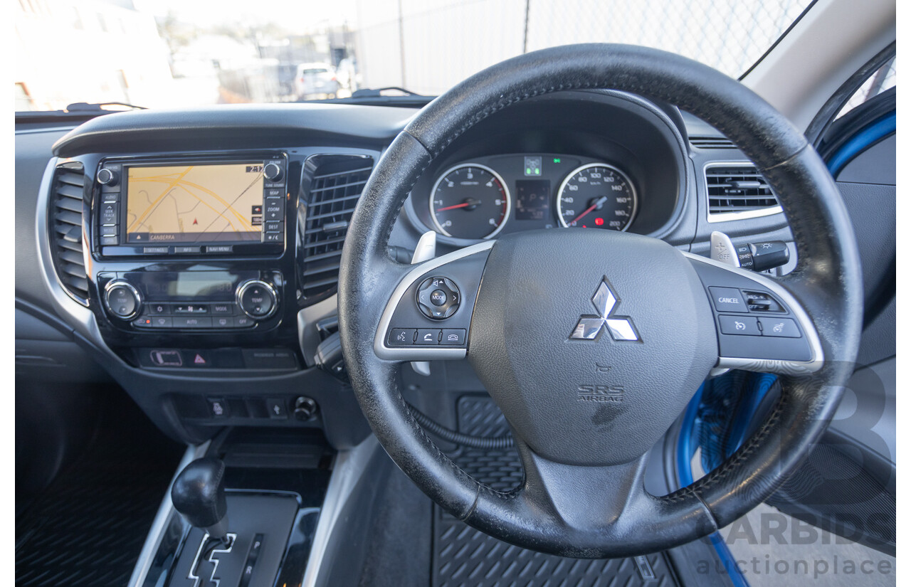 09/2015 Mitsubishi Triton EXCEED (4x4) MQ MY16 Dual Cab Utility Blue Metallic Turbo Diesel 2.4L