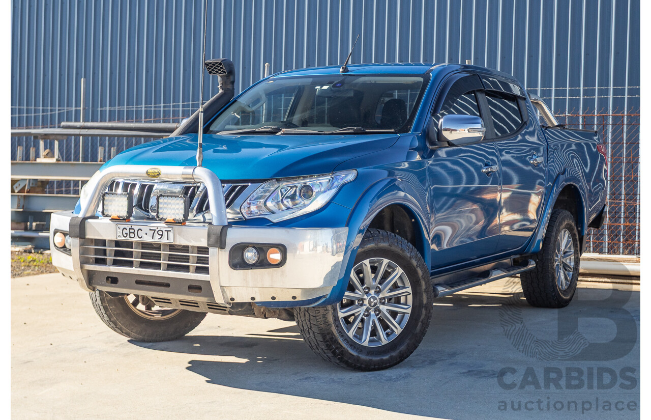 09/2015 Mitsubishi Triton EXCEED (4x4) MQ MY16 Dual Cab Utility Blue Metallic Turbo Diesel 2.4L