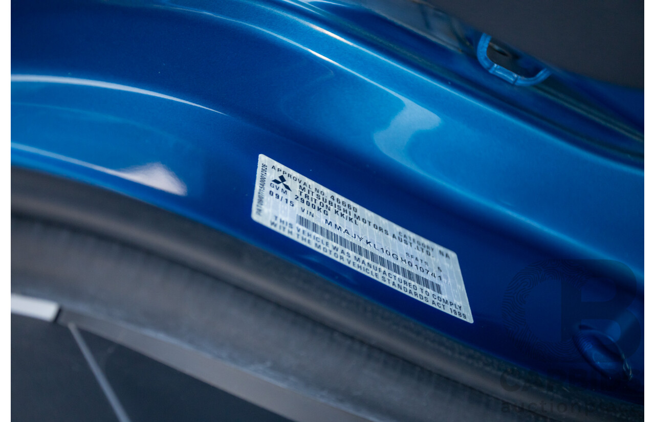09/2015 Mitsubishi Triton EXCEED (4x4) MQ MY16 Dual Cab Utility Blue Metallic Turbo Diesel 2.4L
