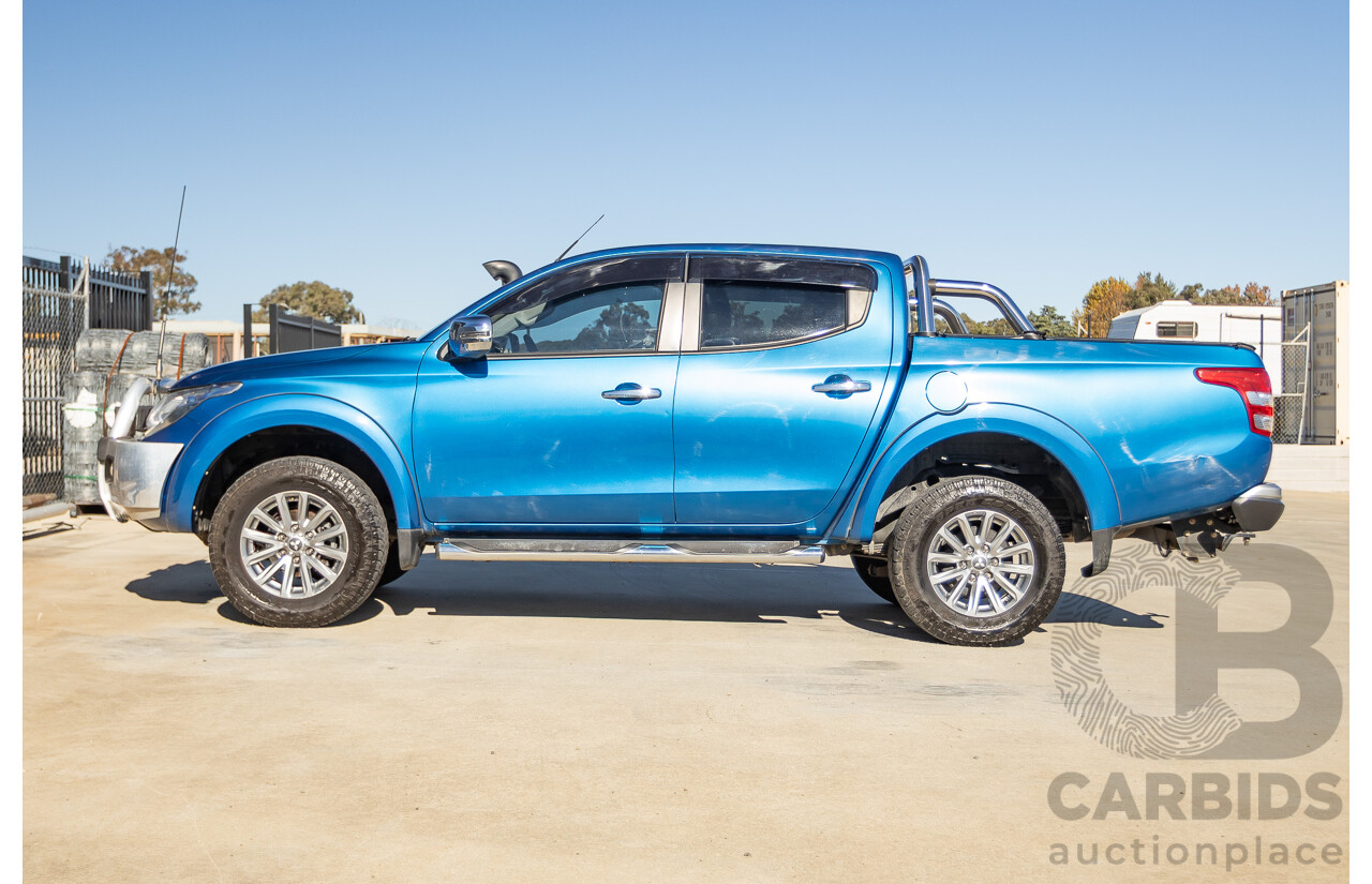 09/2015 Mitsubishi Triton EXCEED (4x4) MQ MY16 Dual Cab Utility Blue Metallic Turbo Diesel 2.4L