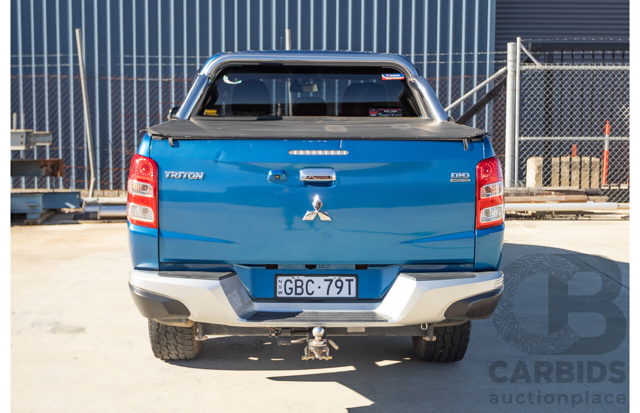 09/2015 Mitsubishi Triton EXCEED (4x4) MQ MY16 Dual Cab Utility Blue Metallic Turbo Diesel 2.4L