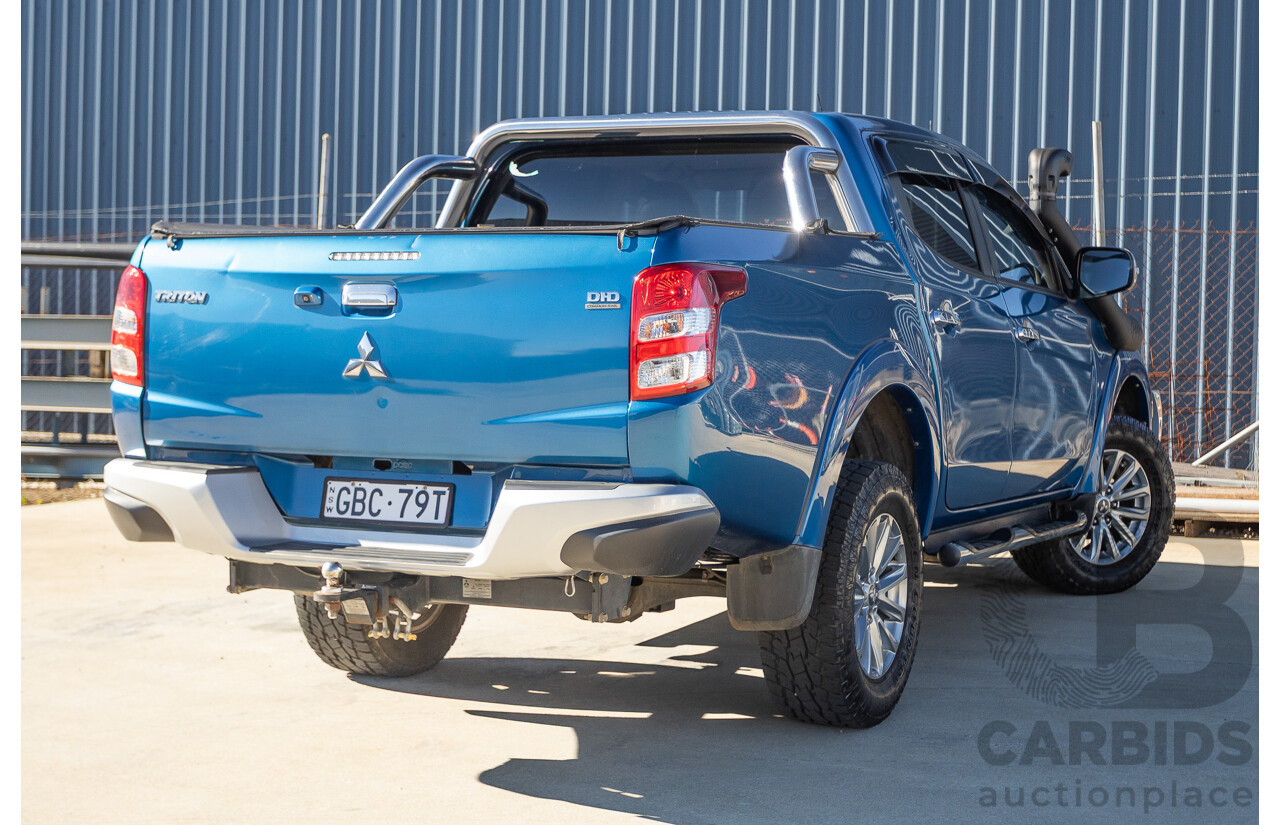 09/2015 Mitsubishi Triton EXCEED (4x4) MQ MY16 Dual Cab Utility Blue Metallic Turbo Diesel 2.4L