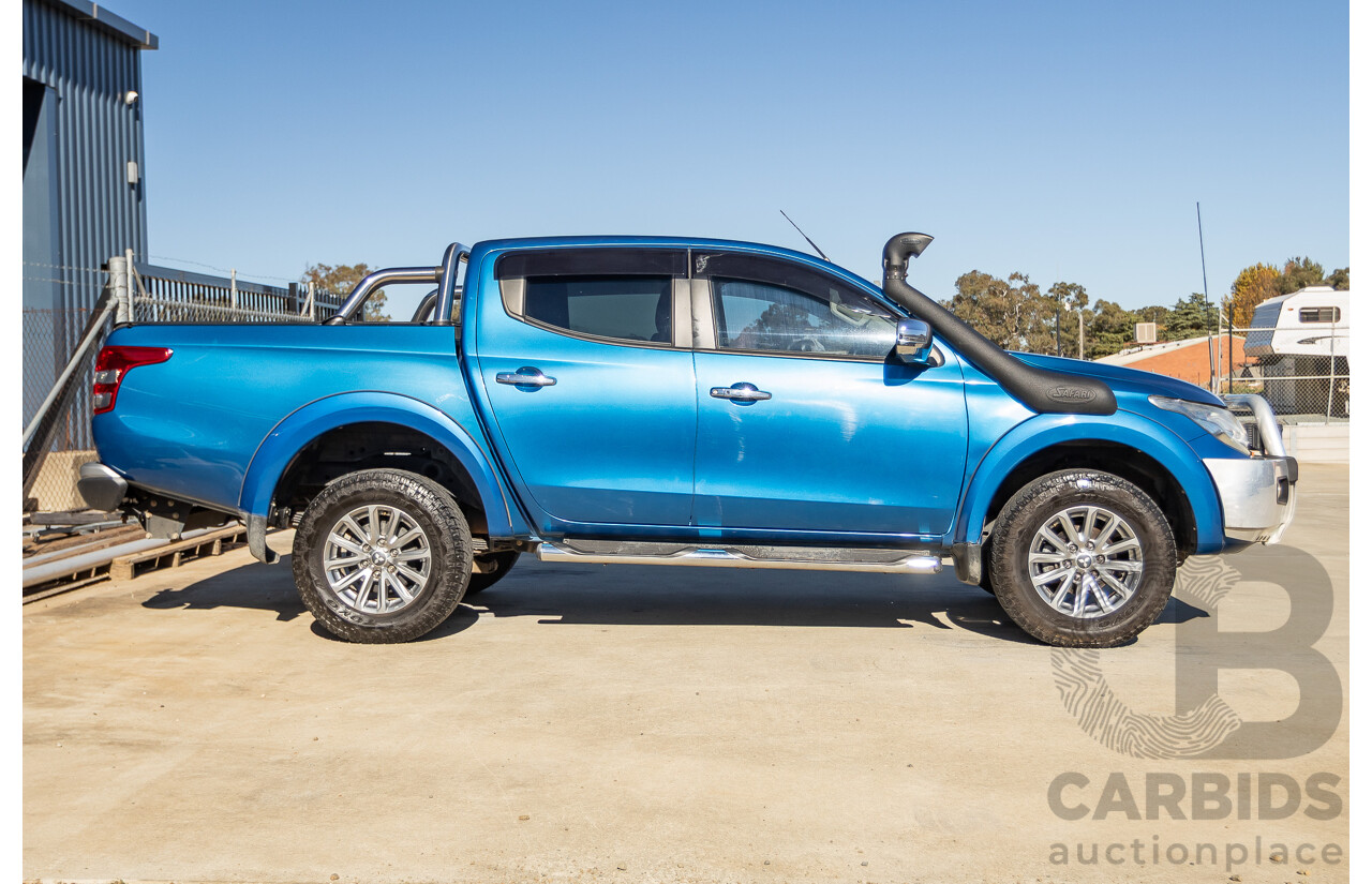 09/2015 Mitsubishi Triton EXCEED (4x4) MQ MY16 Dual Cab Utility Blue Metallic Turbo Diesel 2.4L