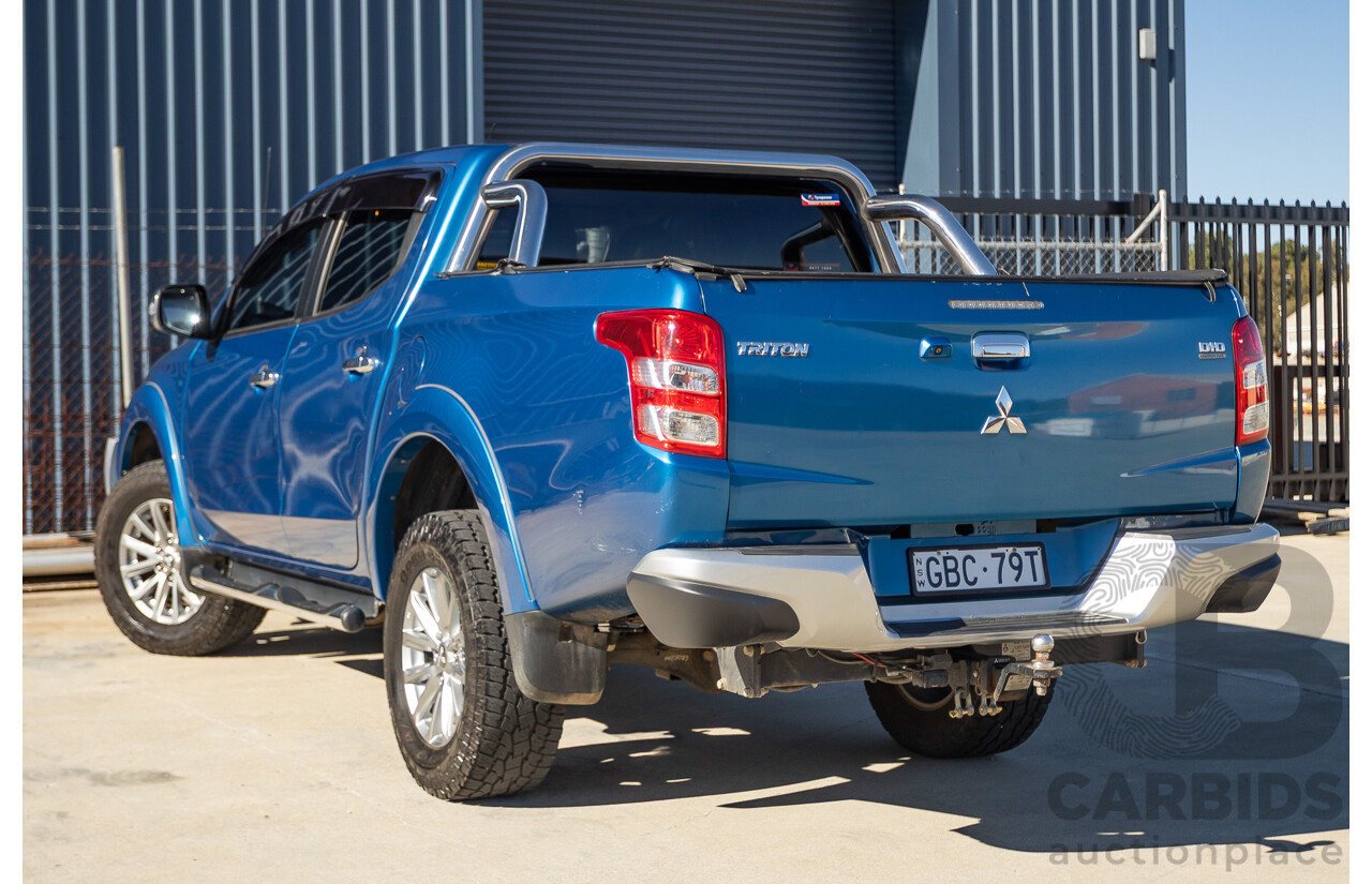 09/2015 Mitsubishi Triton EXCEED (4x4) MQ MY16 Dual Cab Utility Blue Metallic Turbo Diesel 2.4L