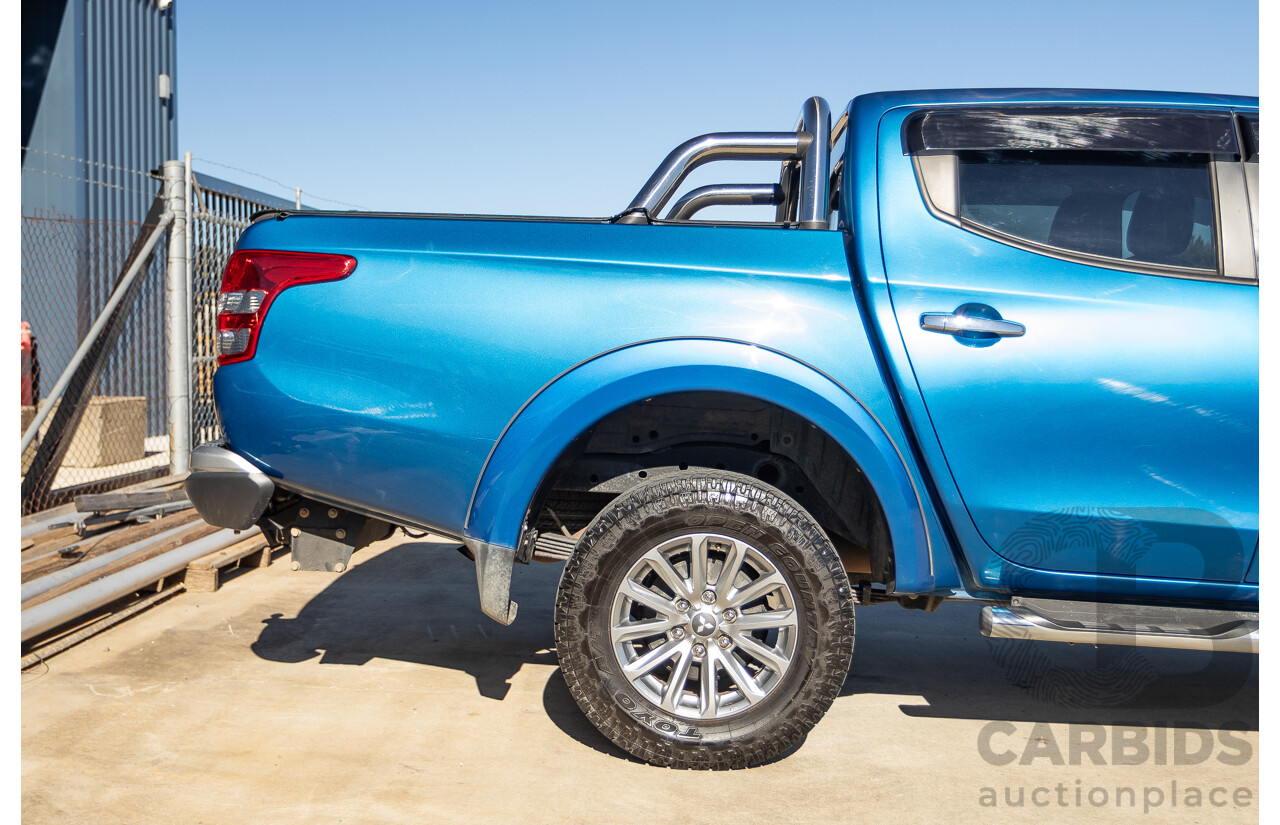 09/2015 Mitsubishi Triton EXCEED (4x4) MQ MY16 Dual Cab Utility Blue Metallic Turbo Diesel 2.4L