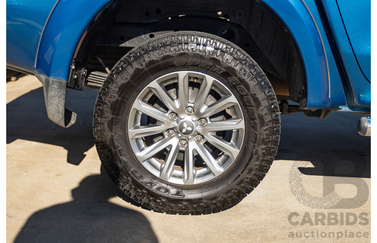 09/2015 Mitsubishi Triton EXCEED (4x4) MQ MY16 Dual Cab Utility Blue Metallic Turbo Diesel 2.4L