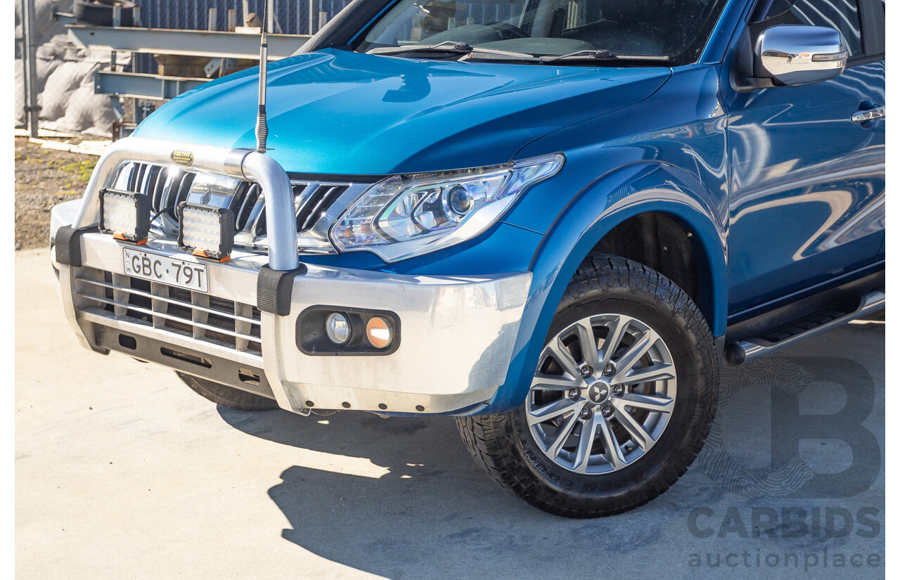 09/2015 Mitsubishi Triton EXCEED (4x4) MQ MY16 Dual Cab Utility Blue Metallic Turbo Diesel 2.4L