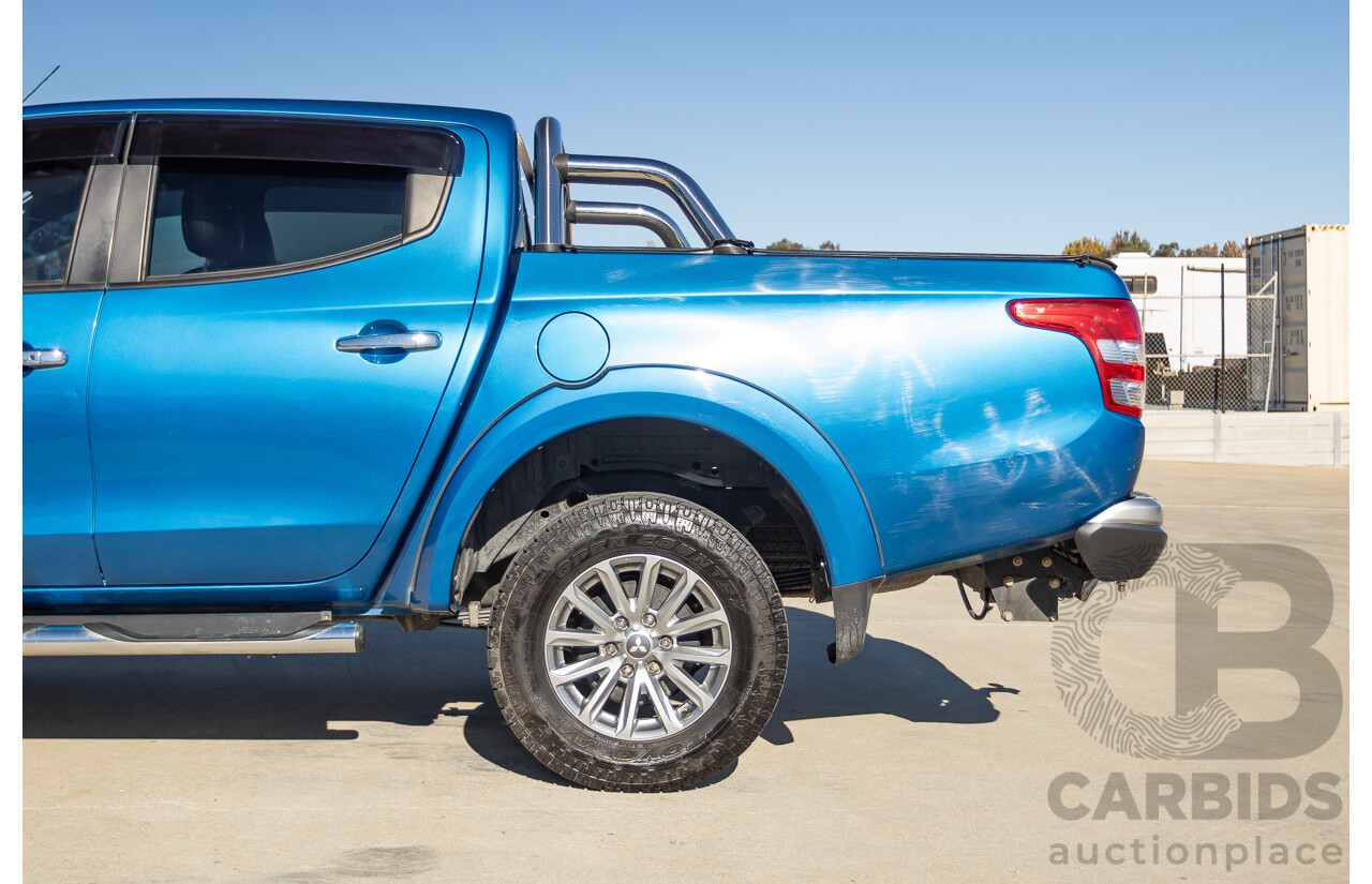 09/2015 Mitsubishi Triton EXCEED (4x4) MQ MY16 Dual Cab Utility Blue Metallic Turbo Diesel 2.4L