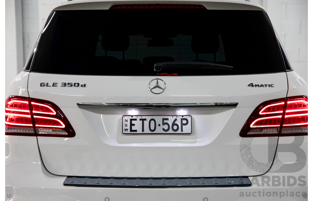 09/2017 Mercedes-Benz GLE 350d AMG Line 4Matic (AWD) 166 MY17 4d Wagon Polar White Turbo Diesel V6 3.0L