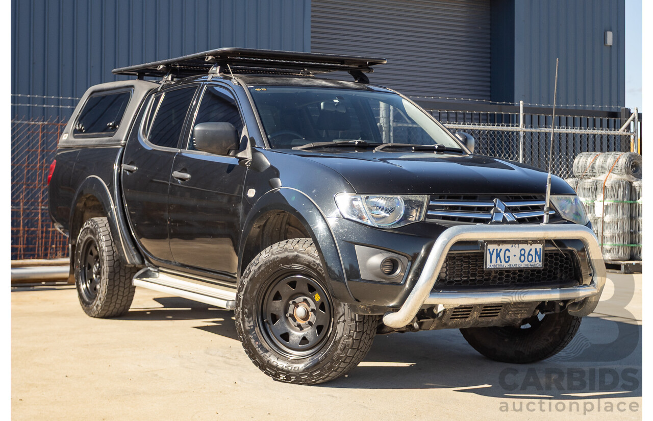 05/2015 Mitsubishi Triton GLX (4x4)  MN MY15 Double Cab Utility Black Turbo Diesel 2.5L