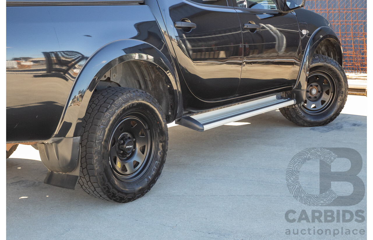 05/2015 Mitsubishi Triton GLX (4x4)  MN MY15 Double Cab Utility Black Turbo Diesel 2.5L