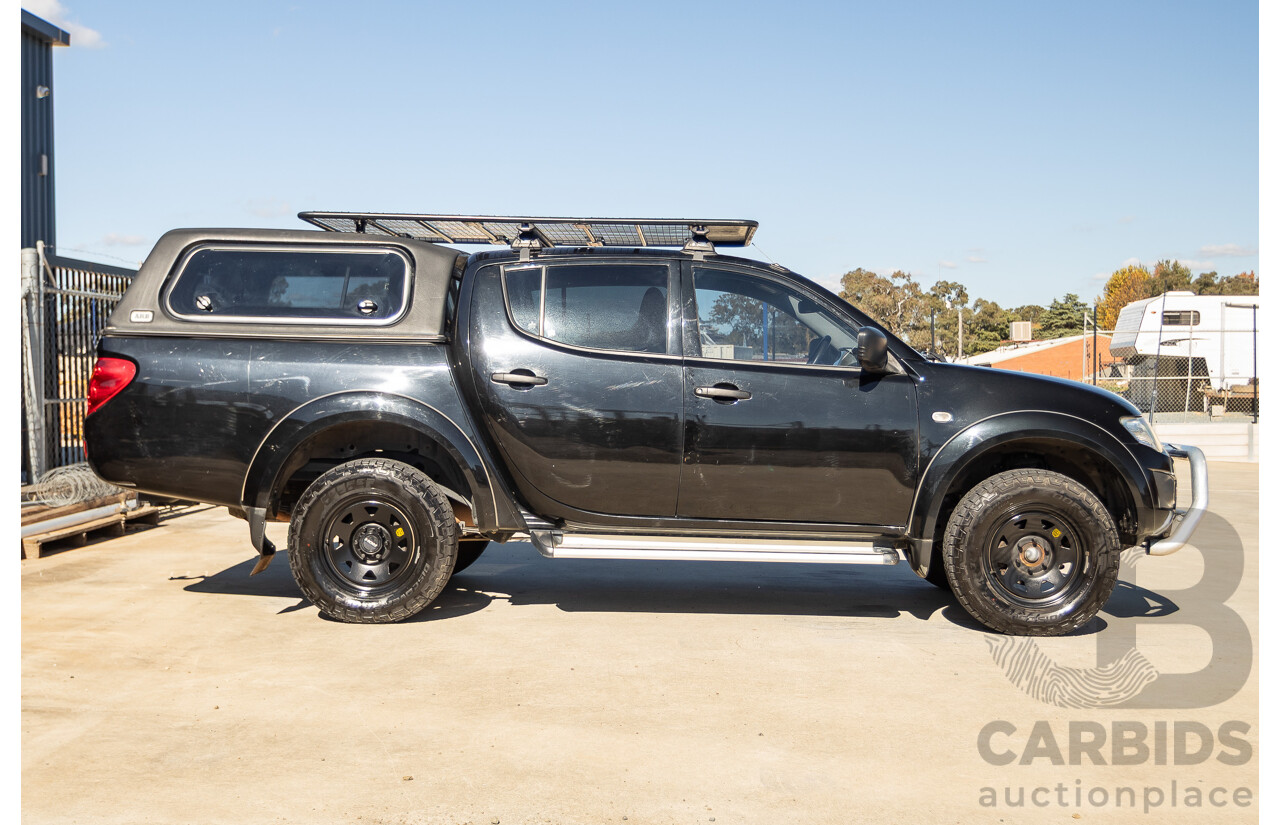 05/2015 Mitsubishi Triton GLX (4x4)  MN MY15 Double Cab Utility Black Turbo Diesel 2.5L