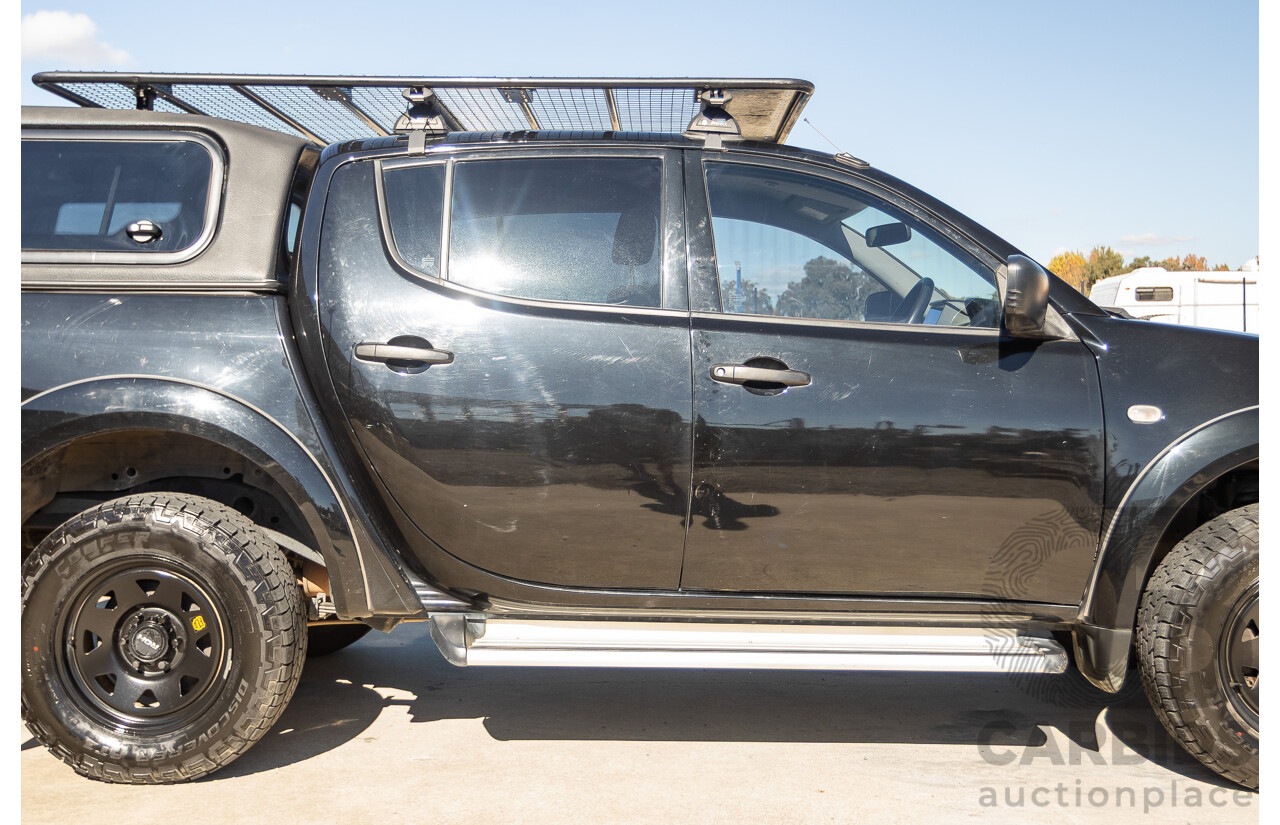 05/2015 Mitsubishi Triton GLX (4x4)  MN MY15 Double Cab Utility Black Turbo Diesel 2.5L