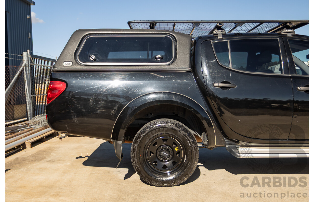 05/2015 Mitsubishi Triton GLX (4x4)  MN MY15 Double Cab Utility Black Turbo Diesel 2.5L