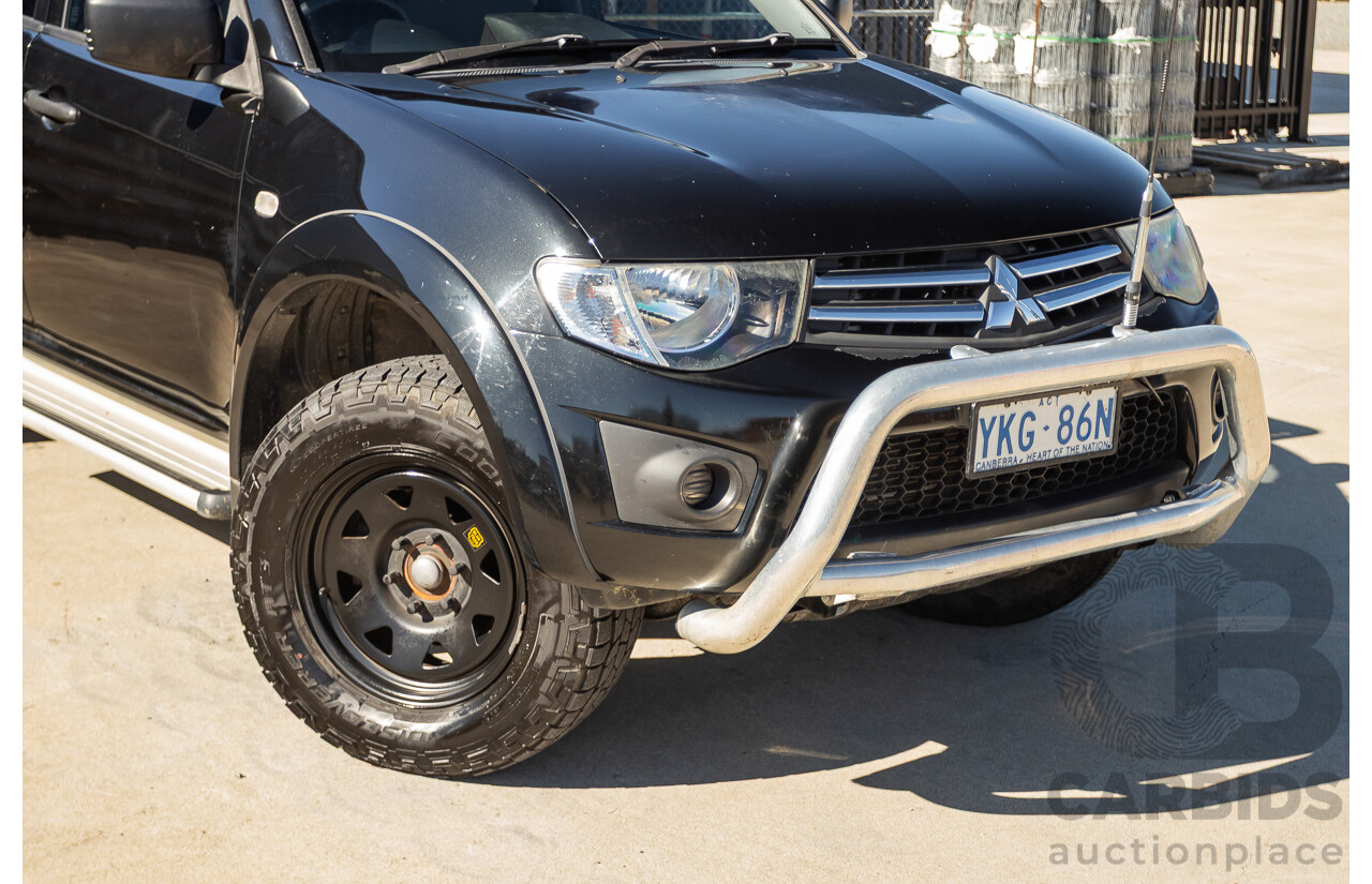 05/2015 Mitsubishi Triton GLX (4x4)  MN MY15 Double Cab Utility Black Turbo Diesel 2.5L