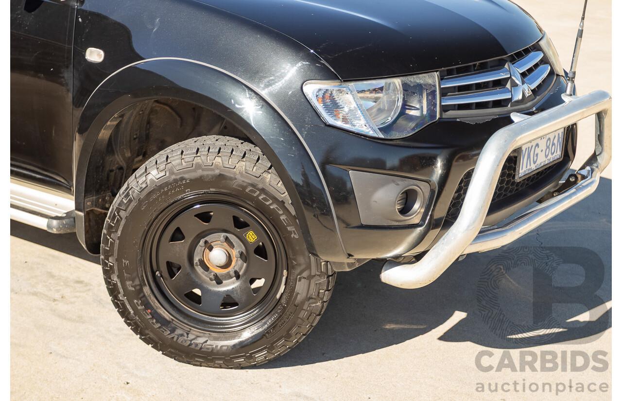 05/2015 Mitsubishi Triton GLX (4x4)  MN MY15 Double Cab Utility Black Turbo Diesel 2.5L