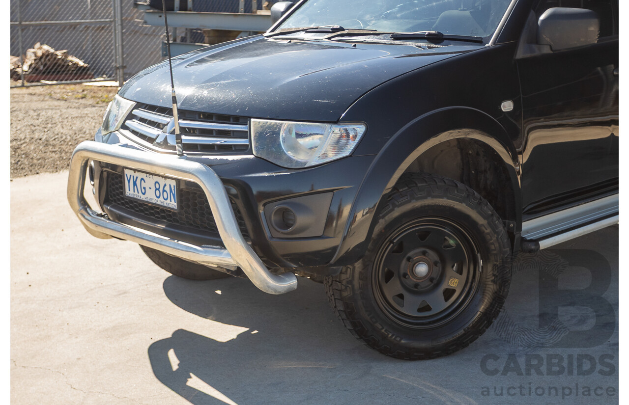 05/2015 Mitsubishi Triton GLX (4x4)  MN MY15 Double Cab Utility Black Turbo Diesel 2.5L