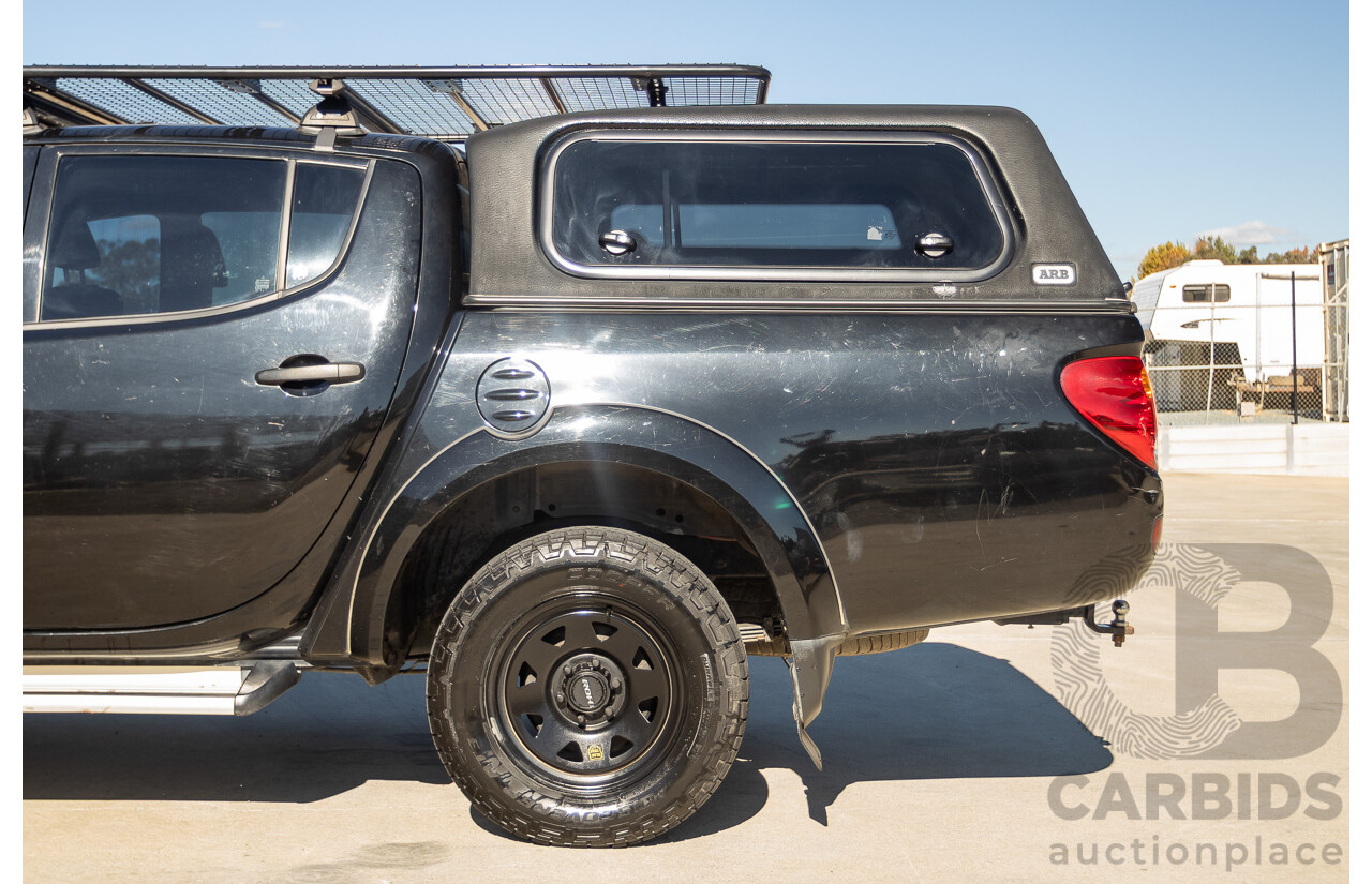 05/2015 Mitsubishi Triton GLX (4x4)  MN MY15 Double Cab Utility Black Turbo Diesel 2.5L