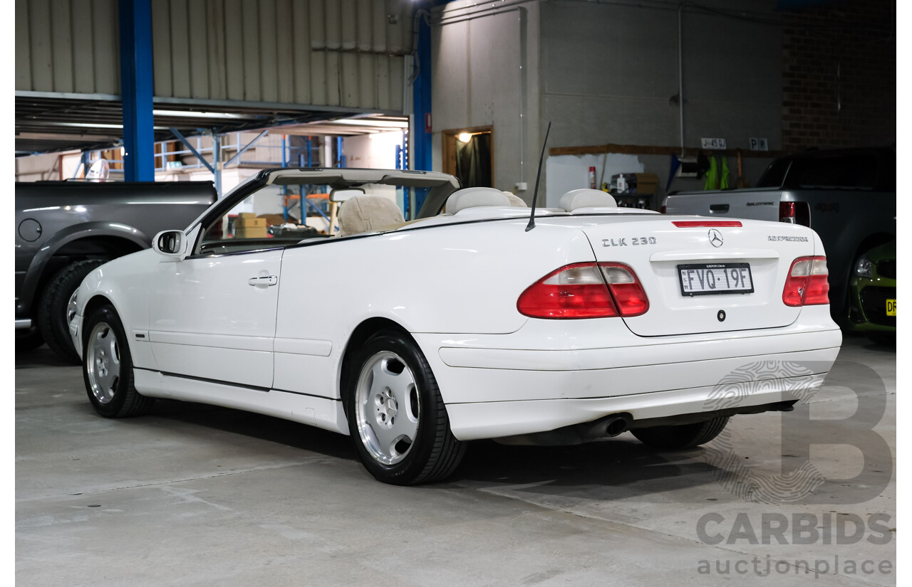 4/2000 Mercedes-Benz CLK 230 Kompressor Avantgarde  2d Coupe White Supercharged 2.3L