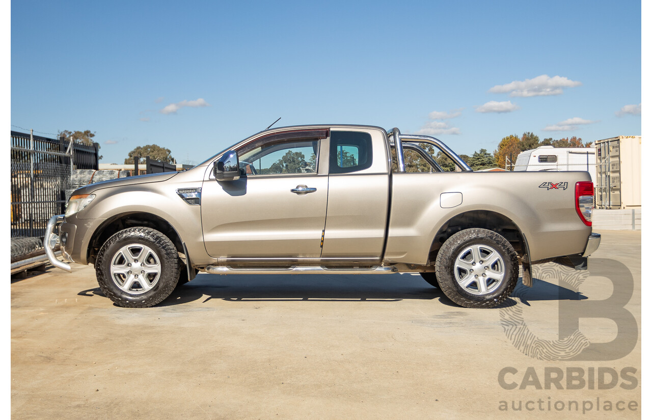 4/2012 Ford Ranger XLT 3.2 (4x4) PX Super Cab Pick Up Sparkling Gold Mica Turbo Diesel 3.2L