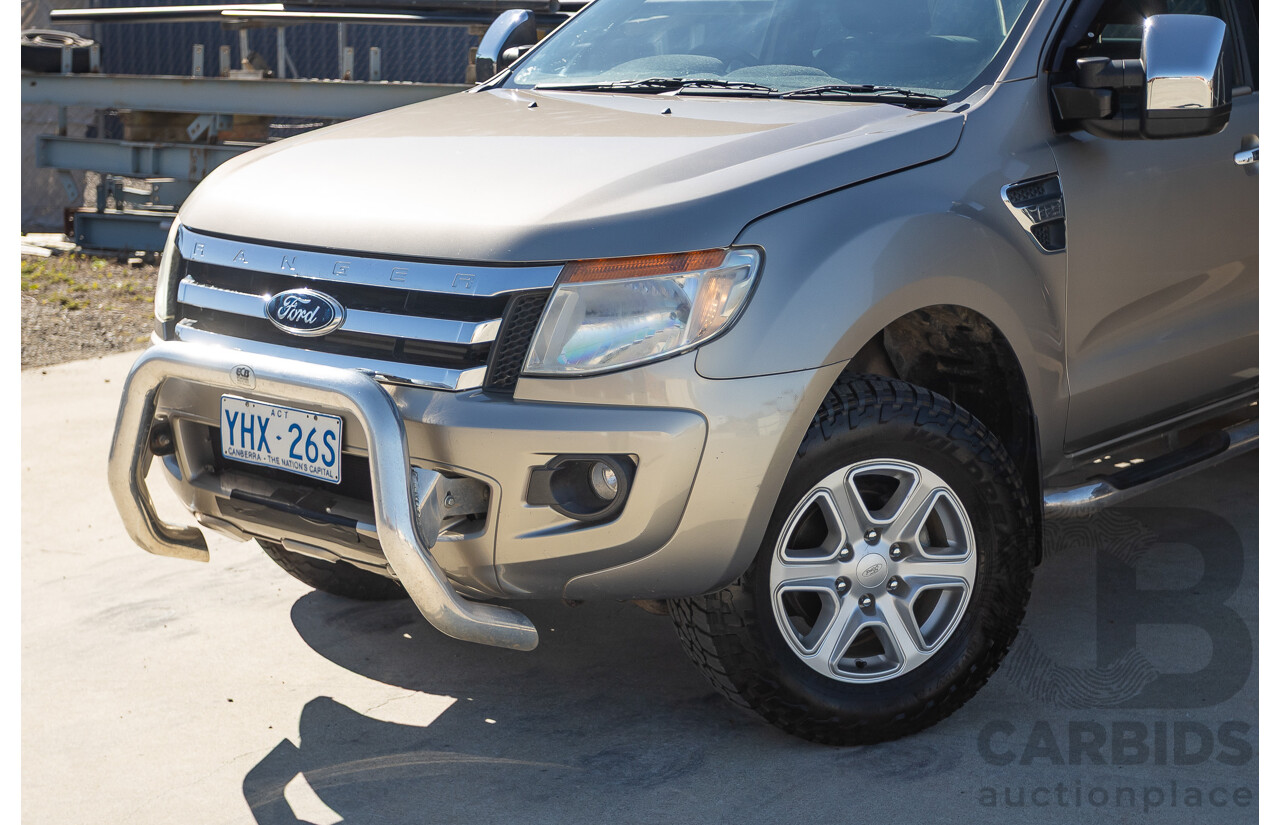 4/2012 Ford Ranger XLT 3.2 (4x4) PX Super Cab Pick Up Sparkling Gold Mica Turbo Diesel 3.2L