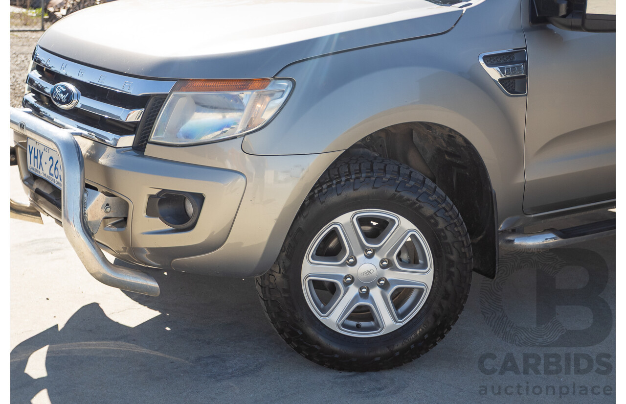 4/2012 Ford Ranger XLT 3.2 (4x4) PX Super Cab Pick Up Sparkling Gold Mica Turbo Diesel 3.2L