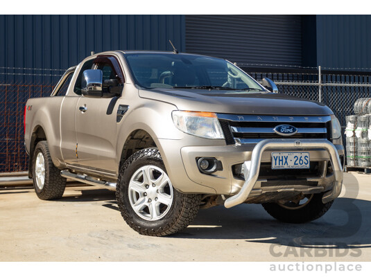 4/2012 Ford Ranger XLT 3.2 (4x4) PX Super Cab Pick Up Sparkling Gold Mica Turbo Diesel 3.2L