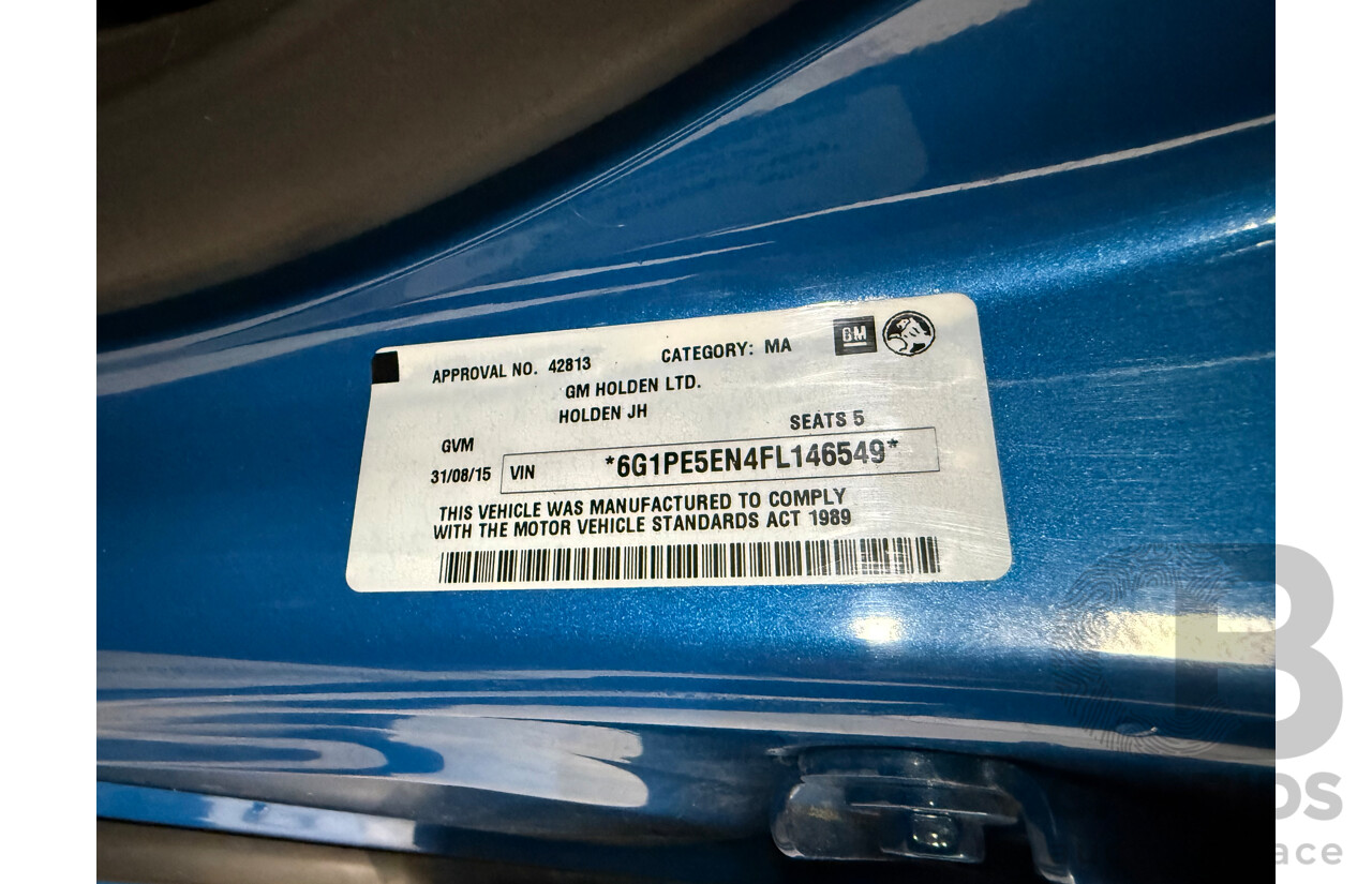 8/2015 Holden Cruze SRi JH MY15 4d Sedan Blue Turbo 1.6L