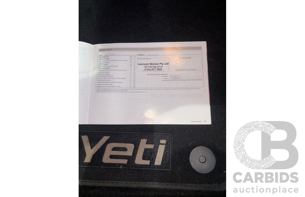 5/2013 Skoda Yeti 77 TSI (4x2) 5L MY13 4d Wagon Red Turbo 1.2L