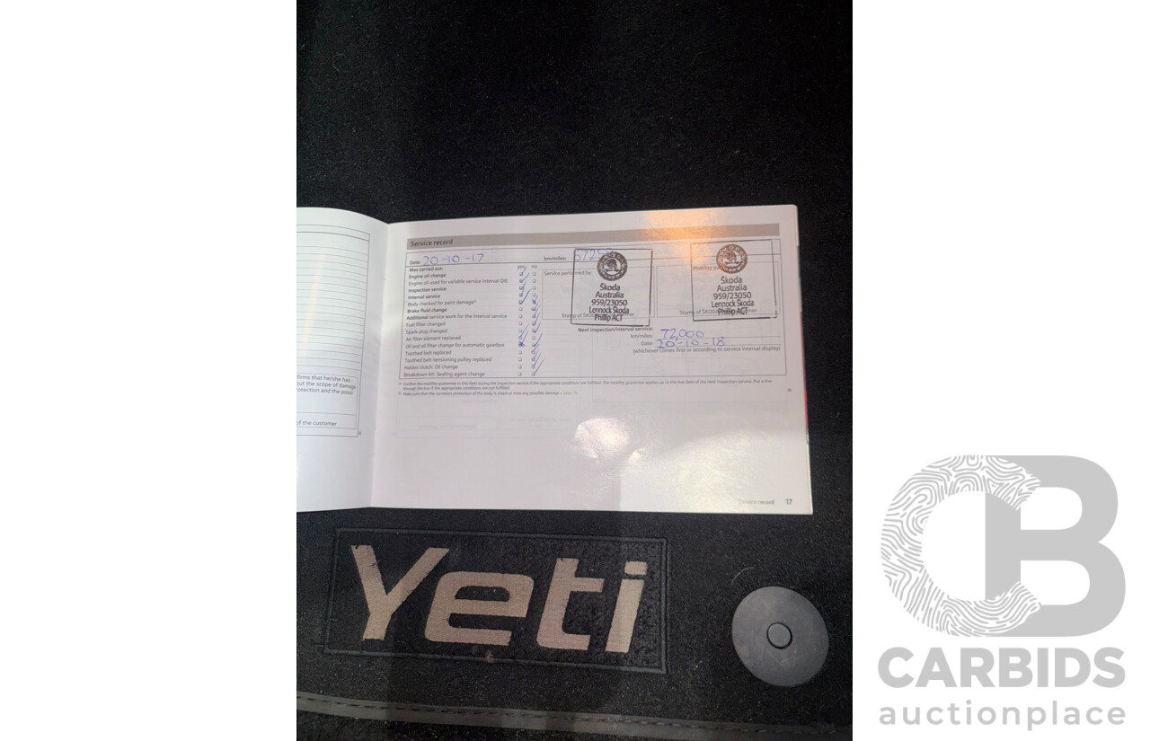 5/2013 Skoda Yeti 77 TSI (4x2) 5L MY13 4d Wagon Red Turbo 1.2L