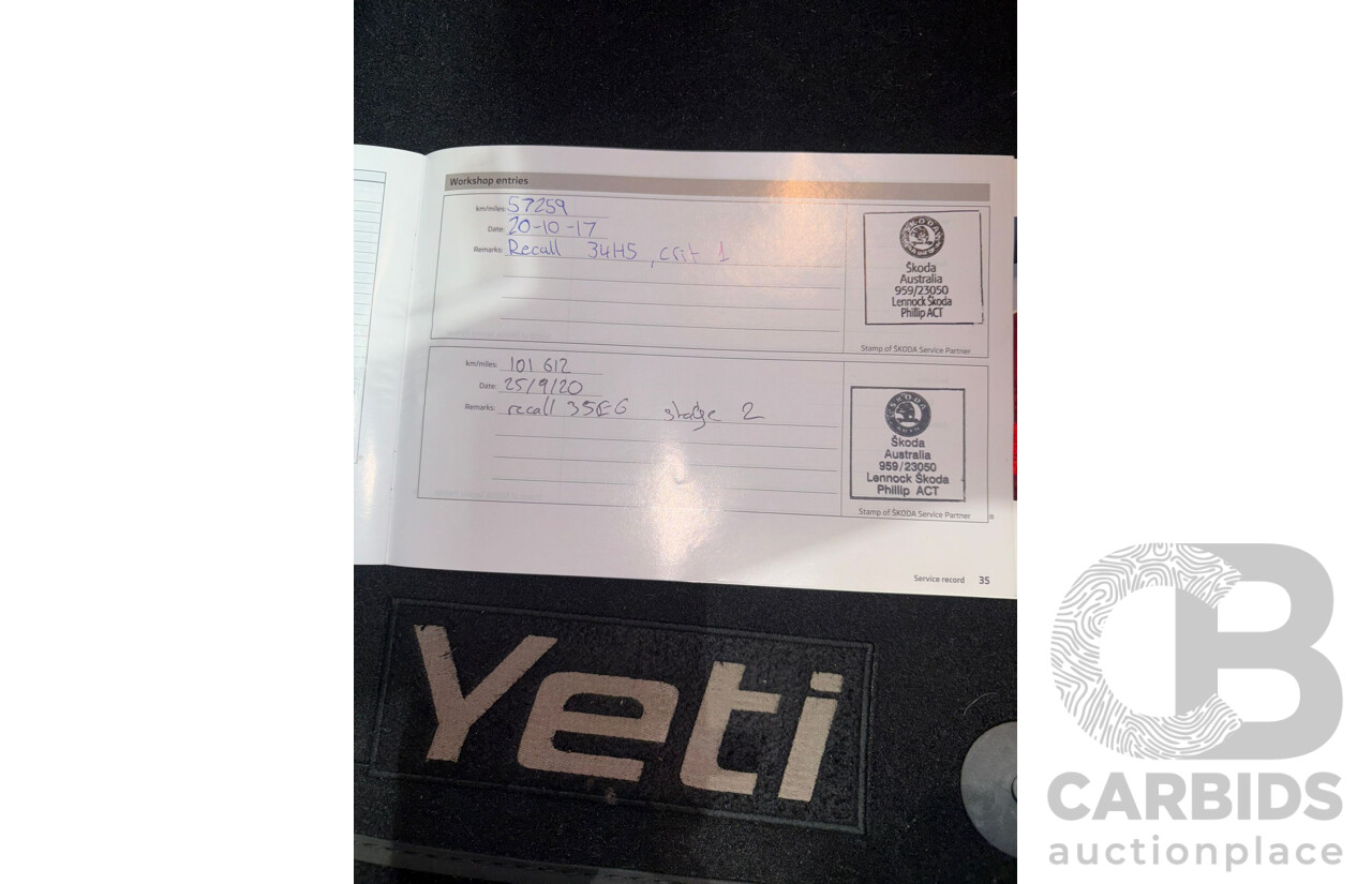 5/2013 Skoda Yeti 77 TSI (4x2) 5L MY13 4d Wagon Red Turbo 1.2L