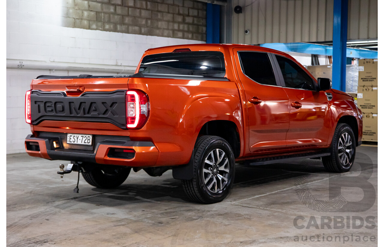 03/2022 LDV T60 Max Luxe (4x4) SK8C Double Cab Utility Maple Leaf Orange Twin Turbo Diesel 2.0L