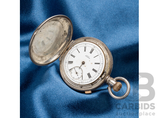 Sterling Silver Pocket Watch by American Waltham Watch Company - Circa 1880