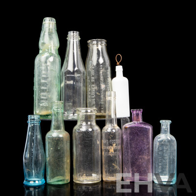 Collection of Various Vintage Glass Bottles