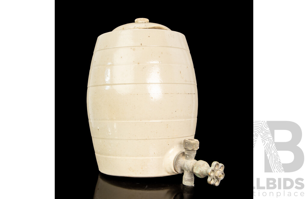 Vintage Stoneware Water Crock with Spigots