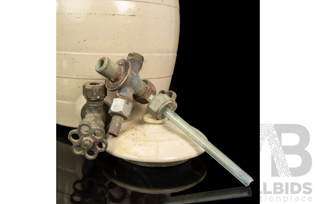 Vintage Stoneware Water Crock with Spigots