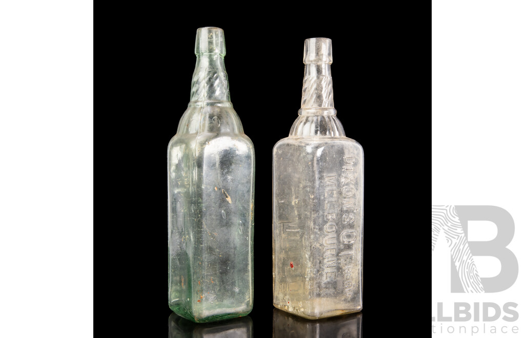 Near Pair of OT Cordial Bottles, Melbourne