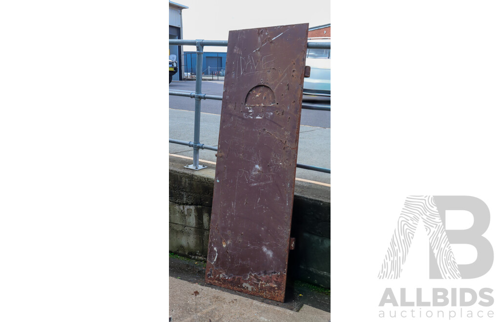 Vintage Cast Iron Gaol Door with Viewing Hatch