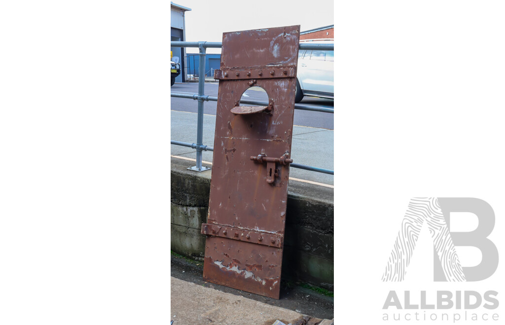 Vintage Cast Iron Gaol Door with Viewing Hatch
