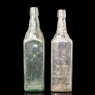 Near Pair of OT Cordial Bottles, Melbourne