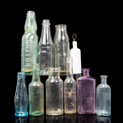 Collection of Various Vintage Glass Bottles