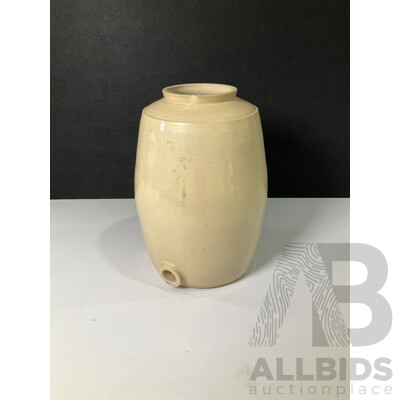 Antique Fowler Stoneware Water Crock